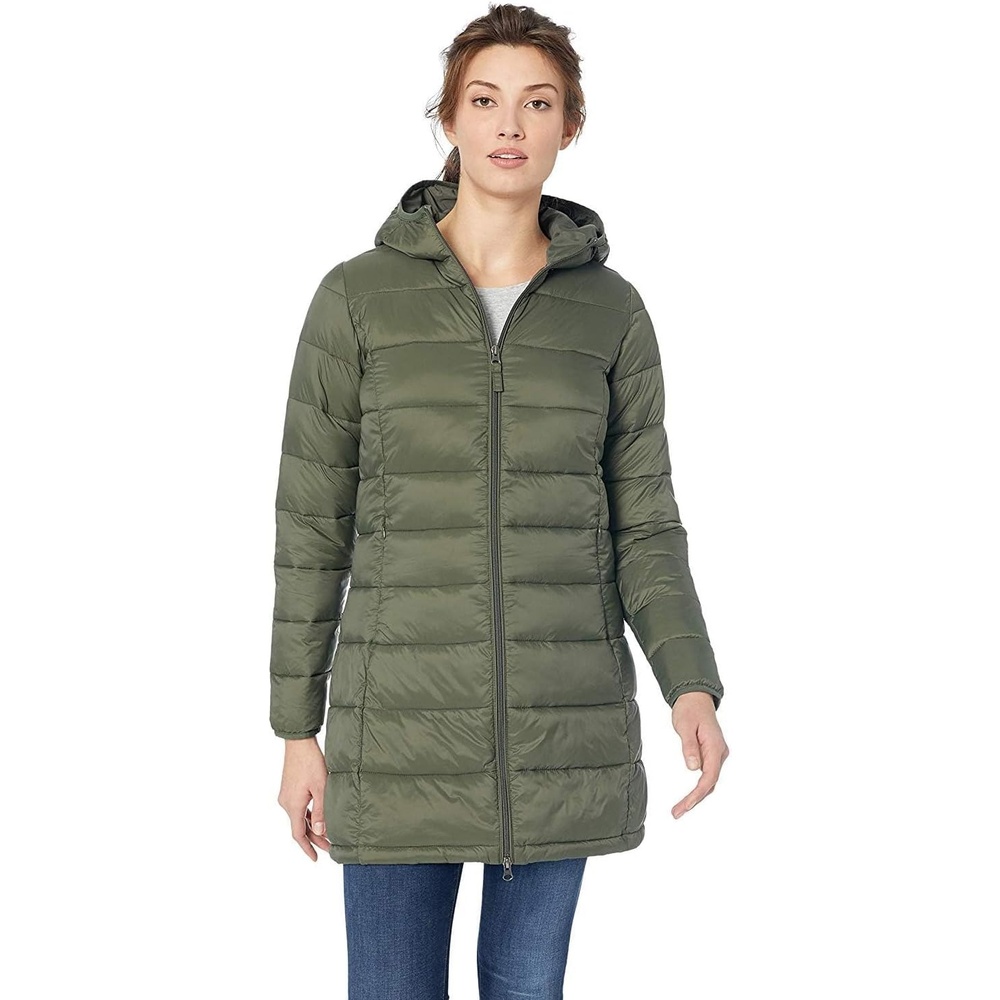 image:imageAmazon Essentials womens Lightweight WaterResistant Packable Hooded Puffer Coat Available in Plus SizeOlive