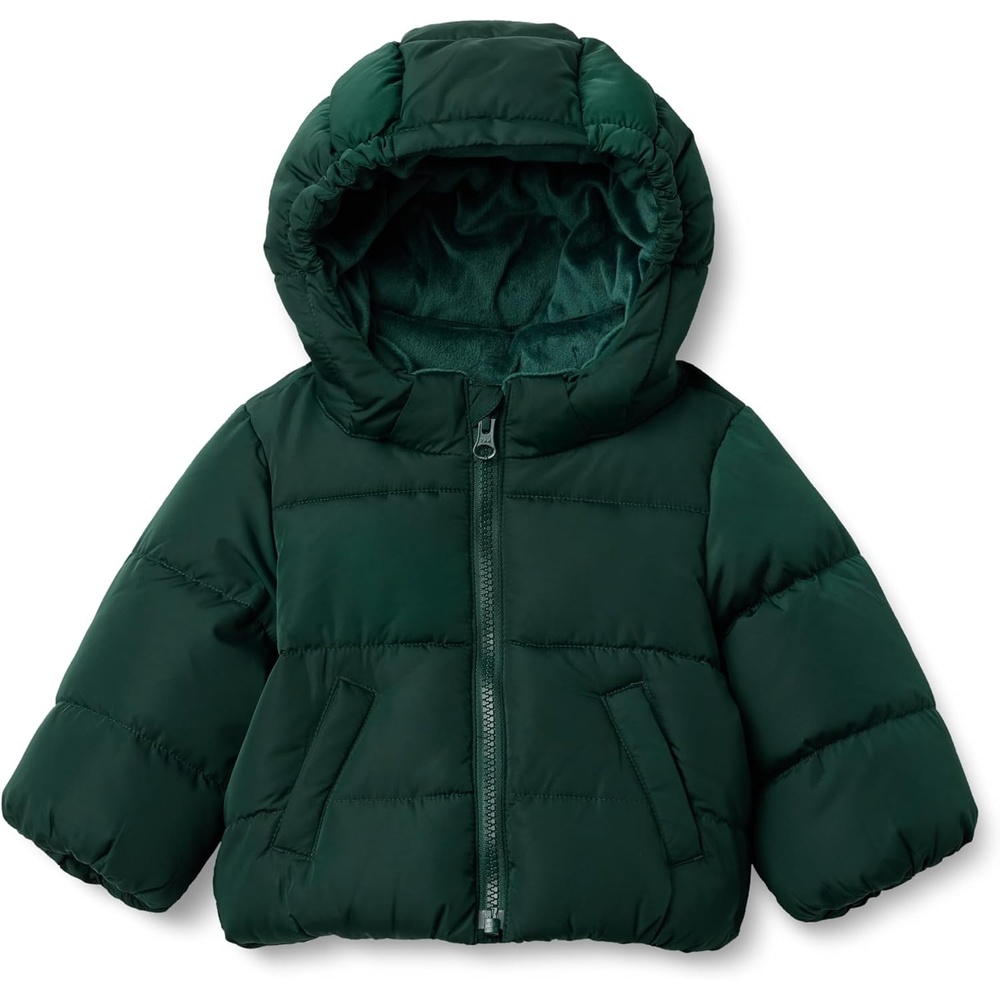 image:imageAmazon Essentials x Sofia Grainge Babies Toddlers and Boys WaterRepellent Hooded Puffer JacketDark Green