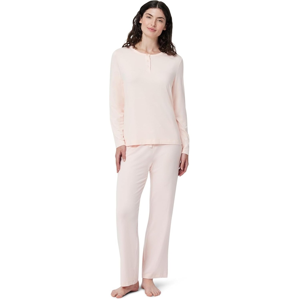 image:imageAmazon Essentials x Sofia Grainge Womens Long Sleeve Henley Pajama SetLight Pink