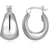 Amazon Essentials Dome Hoop Earrings for Women – Fine Silver Plated, Trendy Jewelry