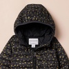 Amazon Essentials Girls and Toddlers’ Lightweight Water-Resistant Packable Hooded Puffer Jacket(Black Star)