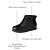Amazon Essentials Men’s Lightweight Chukka Moc Toe Boots(Black Faux Leather)