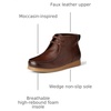 Amazon Essentials Men’s Lightweight Chukka Moc Toe Boots(Dark Brown Faux Leather)