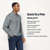 Amazon Essentials Men’s Regular Fit Long Sleeve Quick Dry Golf Polo Shirt(Dark Grey Heather)