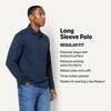 Amazon Essentials Men’s Regular Fit Long Sleeve Quick Dry Golf Polo Shirt(Dark Navy)