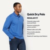 Amazon Essentials Men’s Regular Fit Long Sleeve Quick Dry Golf Polo Shirt(Washed Blue)