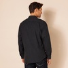 Amazon Essentials Men’s Slim-Fit Flannel Long-Sleeve Button Down Shirt, Two-Pocket, 100% Cotton, Plaid(Black)