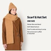 Amazon Essentials Unisex Adults’ Faux Mohair Scarf Hat Set for Women and Men(Camel Heather)