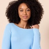 Amazon Essentials Women’s Classic-Fit Lightweight Long-Sleeve Boatneck Sweater(Sky Blue)
