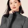 Amazon Essentials Women’s Classic-Fit Lightweight Long-Sleeve Turtleneck Sweater(Charcoal Heather)