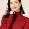 Amazon Essentials Women’s Classic-Fit Lightweight Long-Sleeve Turtleneck Sweater(Dark Red)
