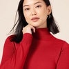 Amazon Essentials Women’s Classic-Fit Lightweight Long-Sleeve Turtleneck Sweater(Red)