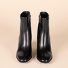 Amazon Essentials Women’s Clean Stacked Heel Ankle Boots with Side Zipper, Memory Foam Insole, Flexible Non-Slip Outsole(Black)