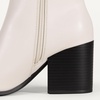 Amazon Essentials Women’s Clean Stacked Heel Ankle Boots with Side Zipper, Memory Foam Insole, Flexible Non-Slip Outsole(Ivory)