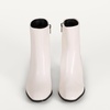 Amazon Essentials Women’s Clean Stacked Heel Ankle Boots with Side Zipper, Memory Foam Insole, Flexible Non-Slip Outsole(Ivory)