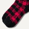 Amazon Essentials Women’s Cozy Fuzzy Slipper Socks, Plush Sleep Crew Socks, 5 Pairs(Red Multicolor)