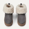 Amazon Essentials Women’s Faux Fur Lined Shearling Boots, Pull-On Design(Grey Microsuede)
