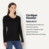 Amazon Essentials Women’s Lightweight Crewneck Cardigan Sweater(Black)