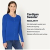 Amazon Essentials Women’s Lightweight Crewneck Cardigan Sweater(Bright Blue)