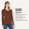 Amazon Essentials Women’s Lightweight Crewneck Cardigan Sweater(Brown)