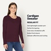 Amazon Essentials Women’s Lightweight Crewneck Cardigan Sweater(Burgundy)