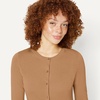 Amazon Essentials Women’s Lightweight Crewneck Cardigan Sweater(Dark Camel)
