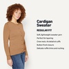 Amazon Essentials Women’s Lightweight Crewneck Cardigan Sweater(Dark Camel)