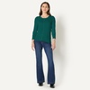 Amazon Essentials Women’s Lightweight Crewneck Cardigan Sweater(Dark Green)