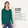 Amazon Essentials Women’s Lightweight Crewneck Cardigan Sweater(Dark Green)