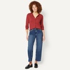 Amazon Essentials Women’s Lightweight Crewneck Cardigan Sweater(Dark Red)
