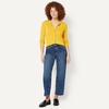 Amazon Essentials Women’s Lightweight Crewneck Cardigan Sweater(Dark Yellow)