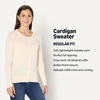 Amazon Essentials Women’s Lightweight Crewneck Cardigan Sweater(Ecru)