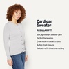 Amazon Essentials Women’s Lightweight Crewneck Cardigan Sweater(Light Grey Heather)