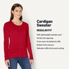 Amazon Essentials Women’s Lightweight Crewneck Cardigan Sweater(Red)