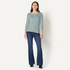 Amazon Essentials Women’s Lightweight Crewneck Cardigan Sweater(Sage Green Heather)