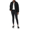 Amazon Essentials Women’s Long Sleeve Fleece Zip-Up Sherpa Lined Jacket with Stand Neck(Black)