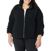 Amazon Essentials Women’s Long Sleeve Fleece Zip-Up Sherpa Lined Jacket with Stand Neck(Black)