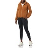 Amazon Essentials Women’s Long Sleeve Fleece Zip-Up Sherpa Lined Jacket with Stand Neck(Dark Tan)