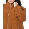 Amazon Essentials Women’s Long Sleeve Fleece Zip-Up Sherpa Lined Jacket with Stand Neck(Dark Tan)