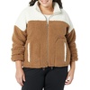 Amazon Essentials Women’s Long Sleeve Fleece Zip-Up Sherpa Lined Jacket with Stand Neck(Ivory Tan Shearling)