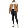 Amazon Essentials Women’s Long Sleeve Fleece Zip-Up Sherpa Lined Jacket with Stand Neck(Ivory Tan Shearling)