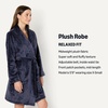 Amazon Essentials Women’s Mid-Length Plush Bath Robe, Loungewear (Available in Plus Size)(True Navy)