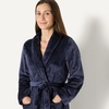 Amazon Essentials Women’s Mid-Length Plush Bath Robe, Loungewear (Available in Plus Size)(True Navy)
