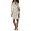 Amazon Essentials Women’s Mid-Length Plush Bath Robe, Loungewear (Available in Plus Size)(Warm Grey)