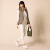 Amazon Essentials Women’s Mid-Weight Puffer Vest(Olive Cheetah)