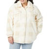 Amazon Essentials Women’s Oversized Teddy Sherpa Shirt Jacket (Previously Goodthreads)(Beige Ivory Buffalo Plaid)