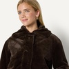 Amazon Essentials Women’s Oversized-Fit Cropped Faux Fur Jacket with Collar(Dark Brown)