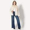 Amazon Essentials Women’s Oversized-Fit Denim Jacket with Faux Shearling Collar and Lining, Heavyweight(Ecru)