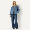 Amazon Essentials Women’s Oversized-Fit Denim Jacket with Faux Shearling Collar and Lining, Heavyweight(Medium Blue Vintage)