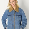 Amazon Essentials Women’s Oversized-Fit Denim Jacket with Faux Shearling Collar and Lining, Heavyweight(Medium Blue Vintage)